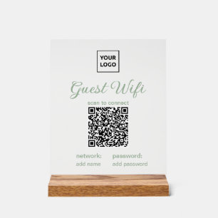 Transparentes Gast-WiFi-Schild mit QR-Code Acrylschild
