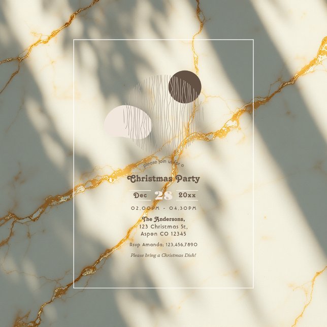 Transparentes geometrisches Minimalistisches Weihn Acryleinladungen (Transparent Geometric Minimalist Christmas Party Acrylic Invitation)