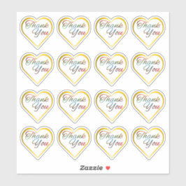 Transparentes Gold Heart Danke Stickers Aufkleber