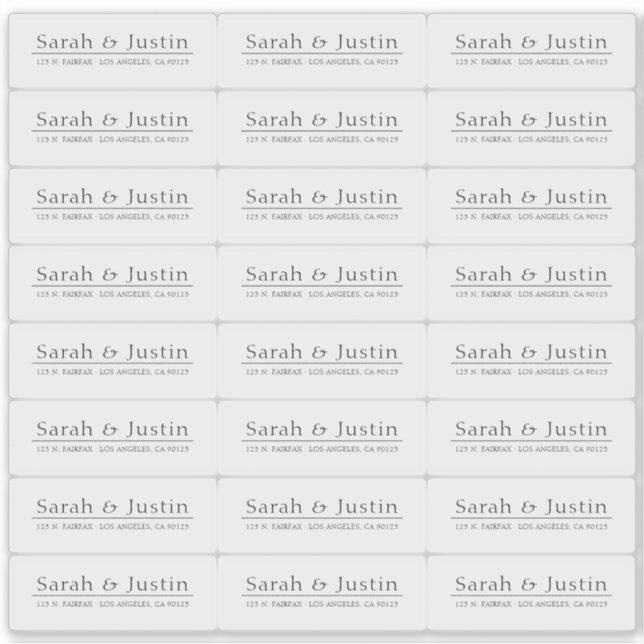 Transparentes, modernes Hochzeitrücksendesiegel Aufkleber (Vorderseite)