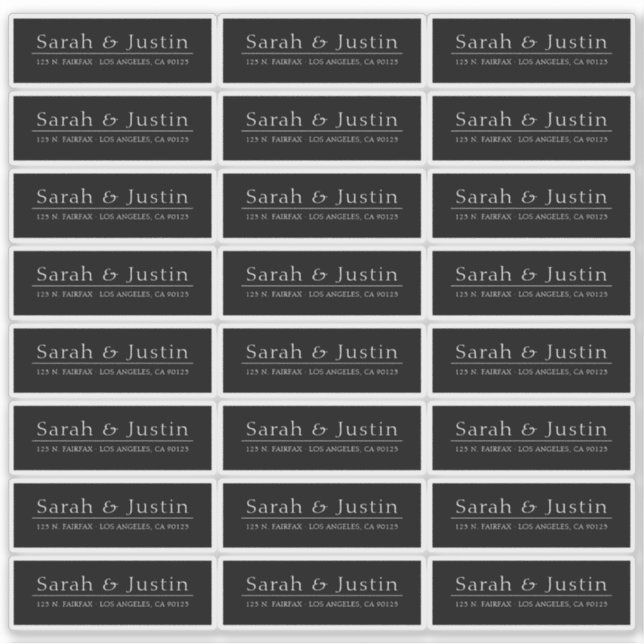 Transparentes, modernes Hochzeitsadresslabel Aufkleber (Vorderseite)