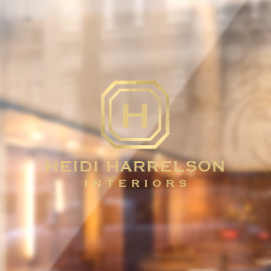 Transparentes Monogramm für das Logo der Glam Box Fensteraufkleber