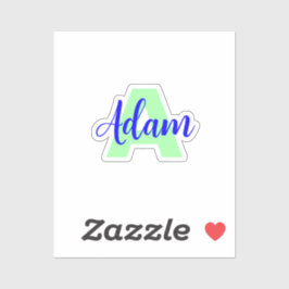 Transparentes Monogramm + Name | Wasserfeste Aufkl Aufkleber