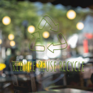 Transparentes Reduziere Wiederverwende Recycelbar Fensteraufkleber