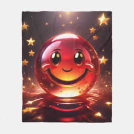 Transparentes rotes Blasen-Gesicht mit Sternen Fleecedecke