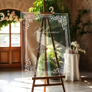 Transparentes Vintages Frame Elegantes Brautparty Acrylschild