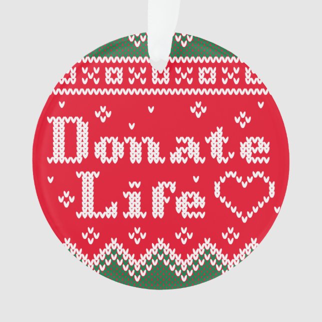 Transplant Spende Leben gespritzt Weihnachtskrüge Ornament (Vorderseite)