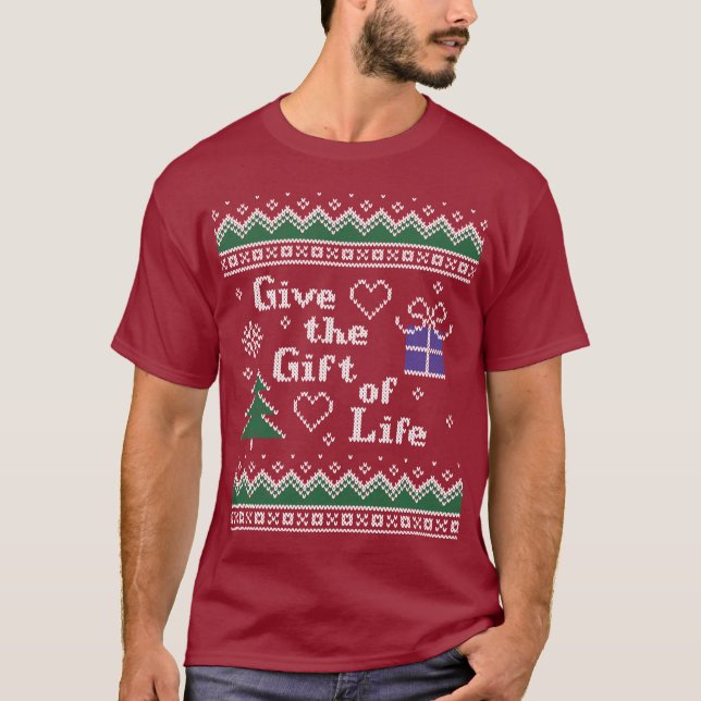 Transplantat Geschenk des Lebens Weihnachten Ugly  T-Shirt (Vorderseite)
