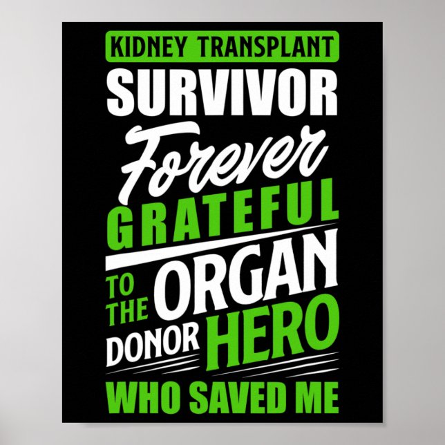 Transplantat Organ Niere Spender Empfänger Poster (Vorne)