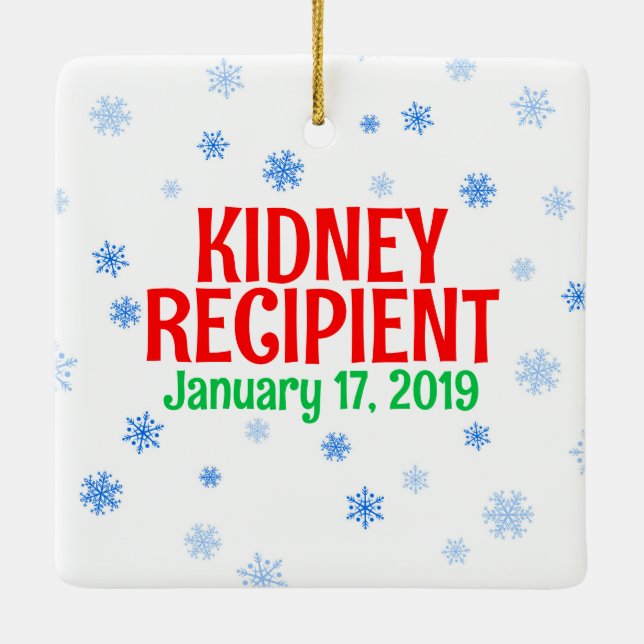 Transplantatempfängerin Weihnachten Keramikornament (Rückseite)