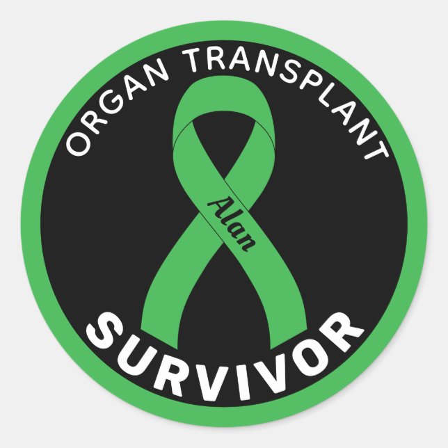Transplantationsband Schwarz Runder Aufkleber (Vorderseite)