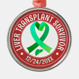 Transplantatübersiedlung Grüner Ribbon Keepake Ornament Aus Metall