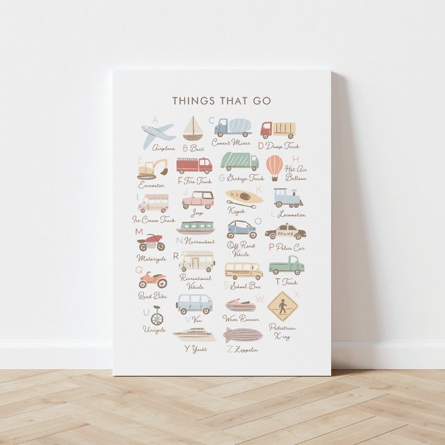 Transport Alphabet ABC Kinderraum Leinwanddruck (Von Creator hochgeladen)