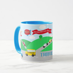 Transport Auto Zug Flugzeug Personalisiert Tasse