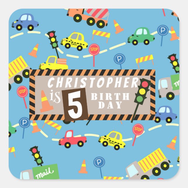 Transport Blue Quadratischer Aufkleber (Vorderseite)