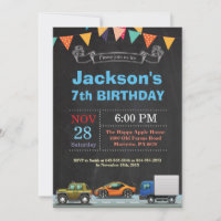 Transport Car Truck Geburtstag Einladung