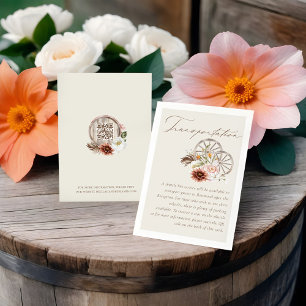 Transport Floral Western Wagon Wheels Hochzeiten Begleitkarte