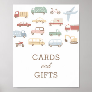 Transport Geburtstagsparty Cards und Geschenke-Zei Poster