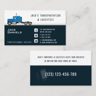 Transport & Logistik Blauer LKW Visitenkarte