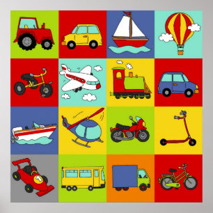 Transport Mosaik Poster