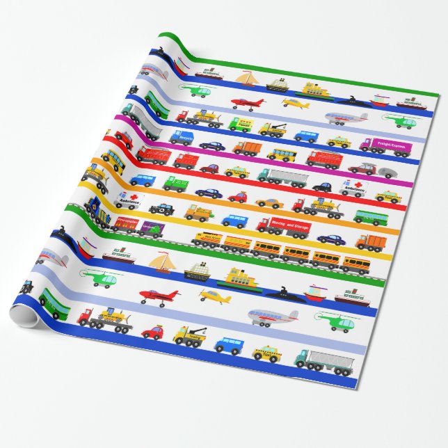 Transport-Spielwaren Geschenkpapier (Ungerollt)