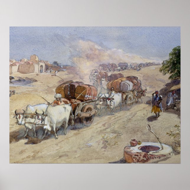 Transport von Baumwolle, Indien, 1862 (w/c über Bl Poster (Vorne)