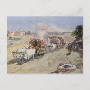 Transport von Baumwolle, Indien, 1862 (w/c über Bl Postkarte