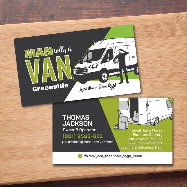 Transportdienstleistungen - Mann mit einem Transpo Visitenkarte (Von Creator hochgeladen)