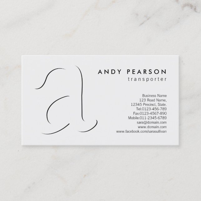 Transporter AutomotiveServices Shadow BoldMonogram Visitenkarte (Vorderseite)