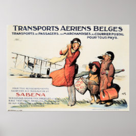 Transportiert Aeriens Belges SABENA Altes Reisepla Poster