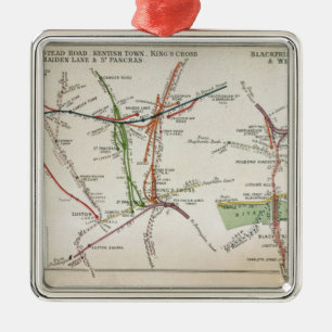 Transportkarte von London, c.1915 Ornament Aus Metall