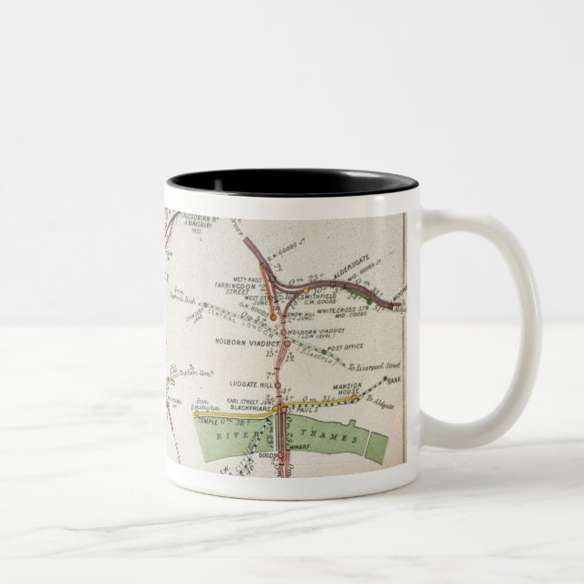 Transportkarte von London, c.1915 Zweifarbige Tasse (Rechts)