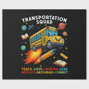 Transportkommando Lustiger Schulbusfahrer Geschenkpapier