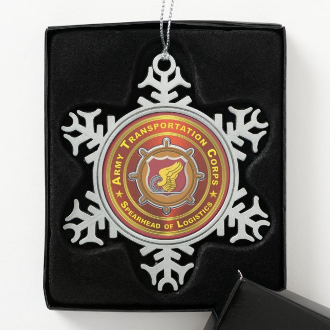 Transportkorps Schneeflocken Zinn-Ornament (Box)