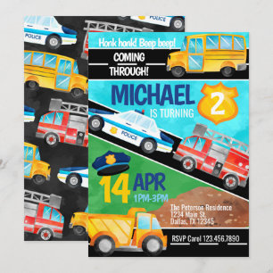 Transportwagen Geburtstagspartei Einladung