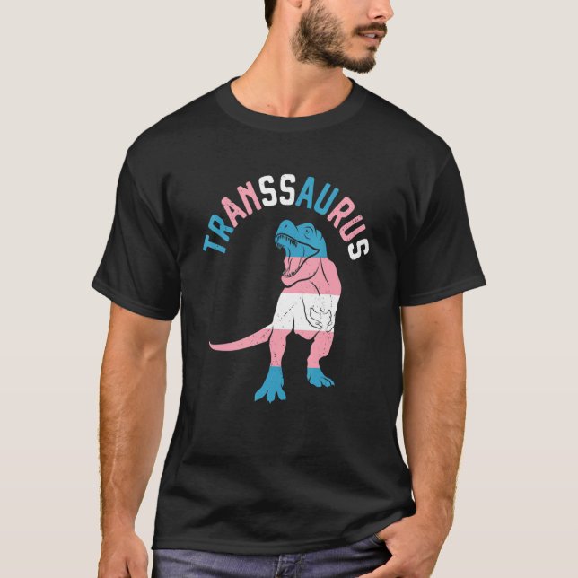 Transsaurus Dinosaur Rex Transexual Transgender Lg T-Shirt (Vorderseite)