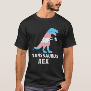 Transsaurus Rex Dinosaurier in Transgender-Flag fü T-Shirt