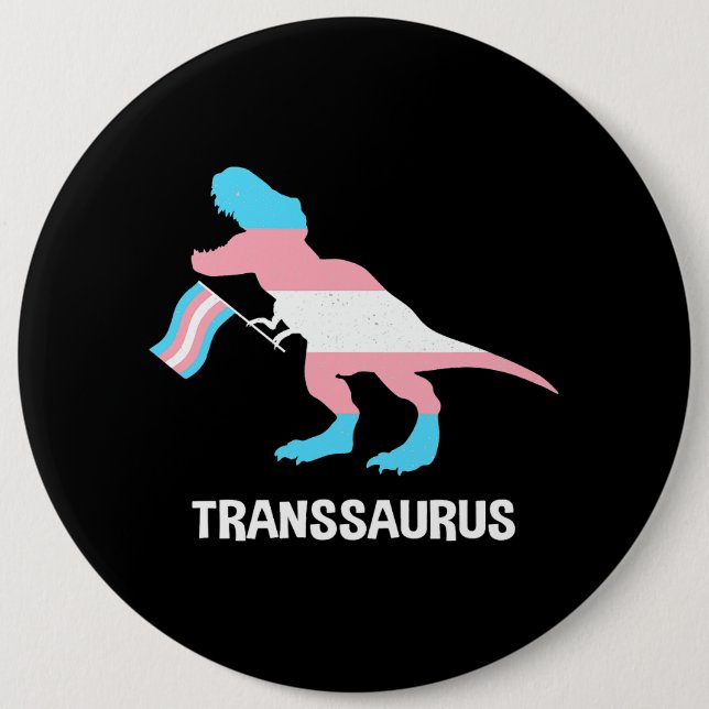 Transsaurus Transgender TRex Dinosaur LGBTQ Trans Button (Vorderseite)