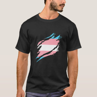 Transsexuelle Flagge halb Transgender Vintage-Flag T-Shirt
