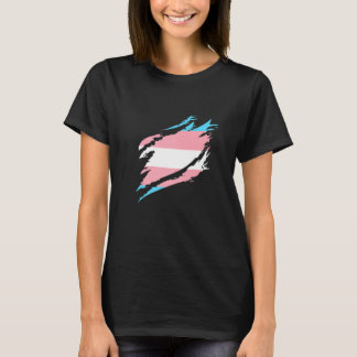 Transsexuelle Flagge halb Transgender Vintage-Flag T-Shirt