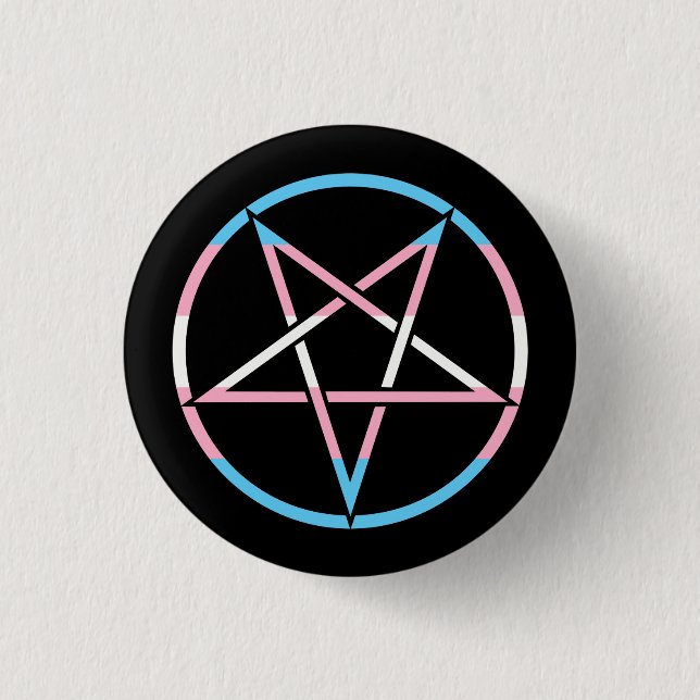 Transsexuelle-Flaggenpentagramm Button (Vorderseite)