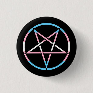 Transsexuelle-Flaggenpentagramm Button