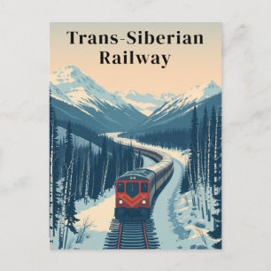 Transsibirische Eisenbahn Vintage Reise Postkarte