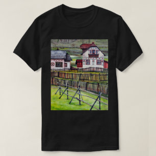 Transsilvanien Dorf, Rumänische Landschaftsmalerei T-Shirt