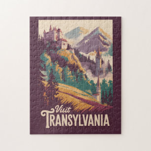 Transsilvanien Landschaft Illustration Reise Kunst Puzzle