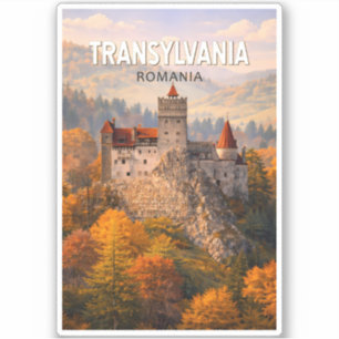Transsilvanien Rumänien Illustration Reise Kunst V Aufkleber
