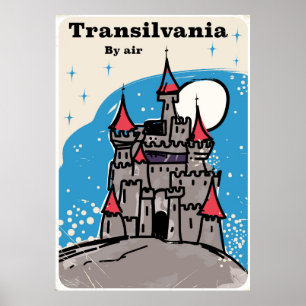 Transsilvanien-Schloss vintage Reiseplakat Poster