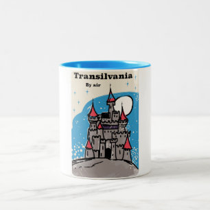 Transsilvanien-Schloss vintage Reiseplakat Zweifarbige Tasse