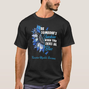 Transverse Myelitis Awareness Blue Ribbon Sunfloss T-Shirt