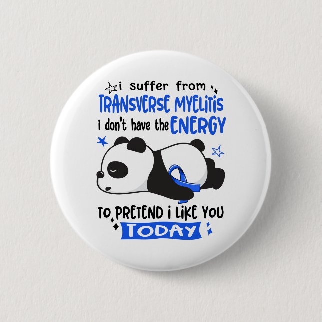 Transverse Myelitis Awareness Month Ribbon Geschen Button (Vorderseite)